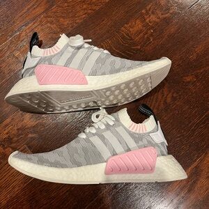 Adidas NMD R1 Gray and Pink Sneakers